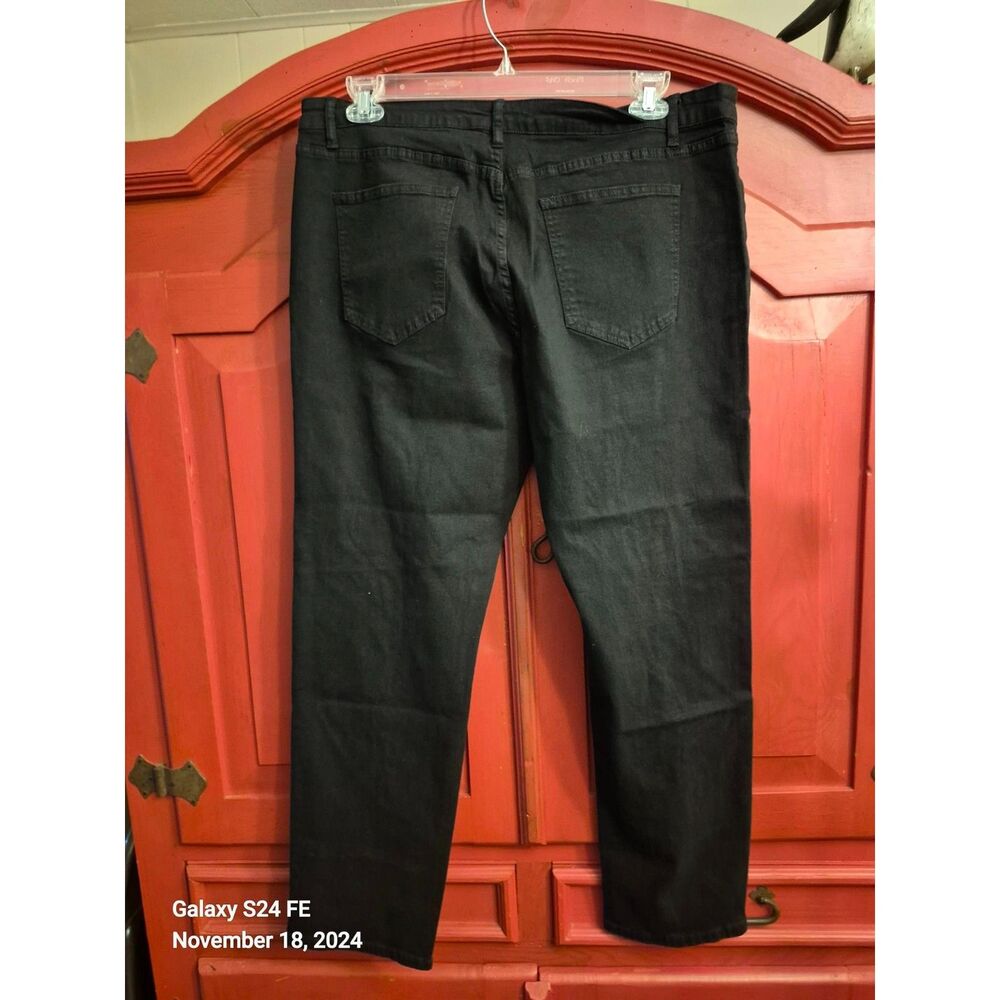 NWT KYY 40x31 Black Jeans Light Stretch Bootcut Factory Distressed Denim GIftabl
